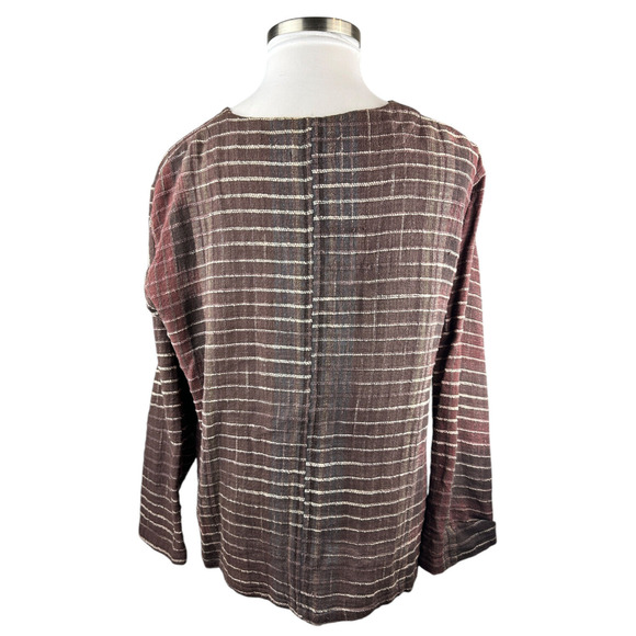 Yasuko Kurisaka Art to Wear Lagenlook Handwoven Brown Button Jacket Cardigan O/S - Picture 11 of 16
